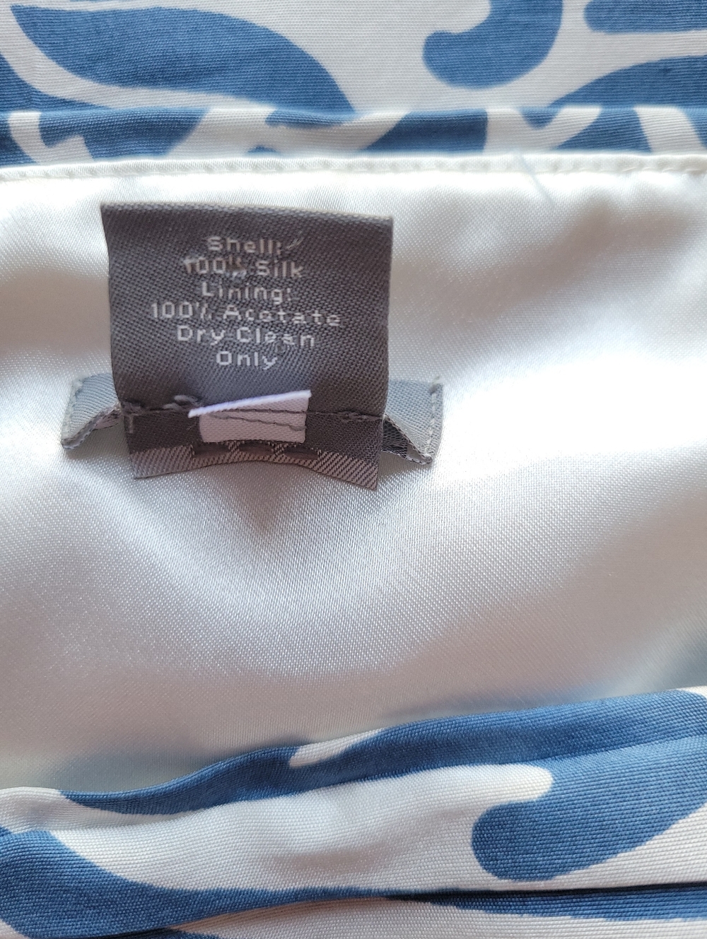 ​Ann Taylor 100% Silk Blue White Floral Strapless Ruched Cocktail Dress Size 12 - Picture 10 of 10
